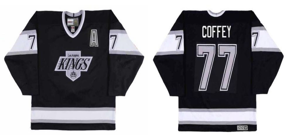 2019 Men Los Angeles Kings #77 Coffey Black CCM NHL jerseys
